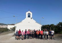 Playas de Torre del Mar celebra el Día Mundial de la Marcha Nórdica subida a la Estupa de Kalachakra